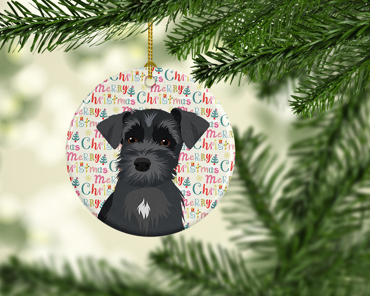 Schnauzer Black #1 Christmas Ceramic Ornament