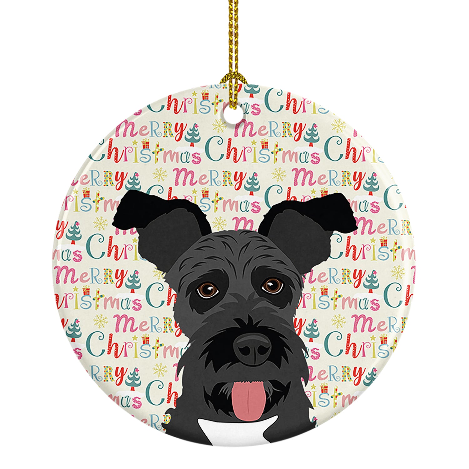 Buy this Schnauzer Black #3 Christmas Ceramic Ornament