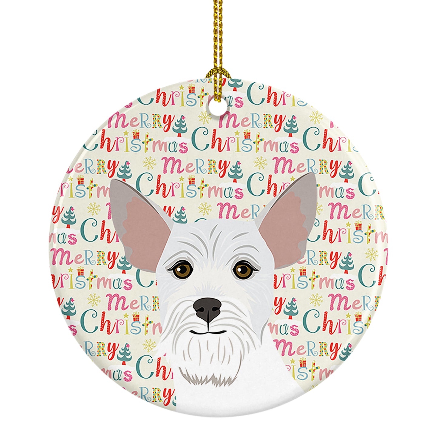 Buy this Schnauzer White #2 Christmas Ceramic Ornament