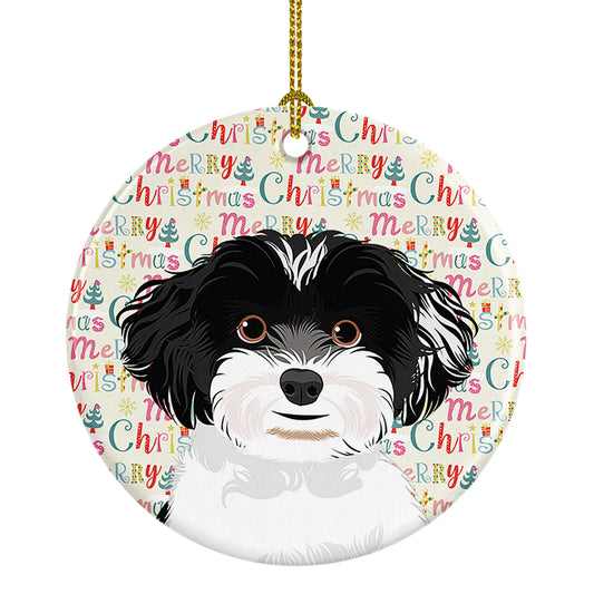 Buy this Shih-Tzu Black and White #4 Christmas Ceramic Ornament