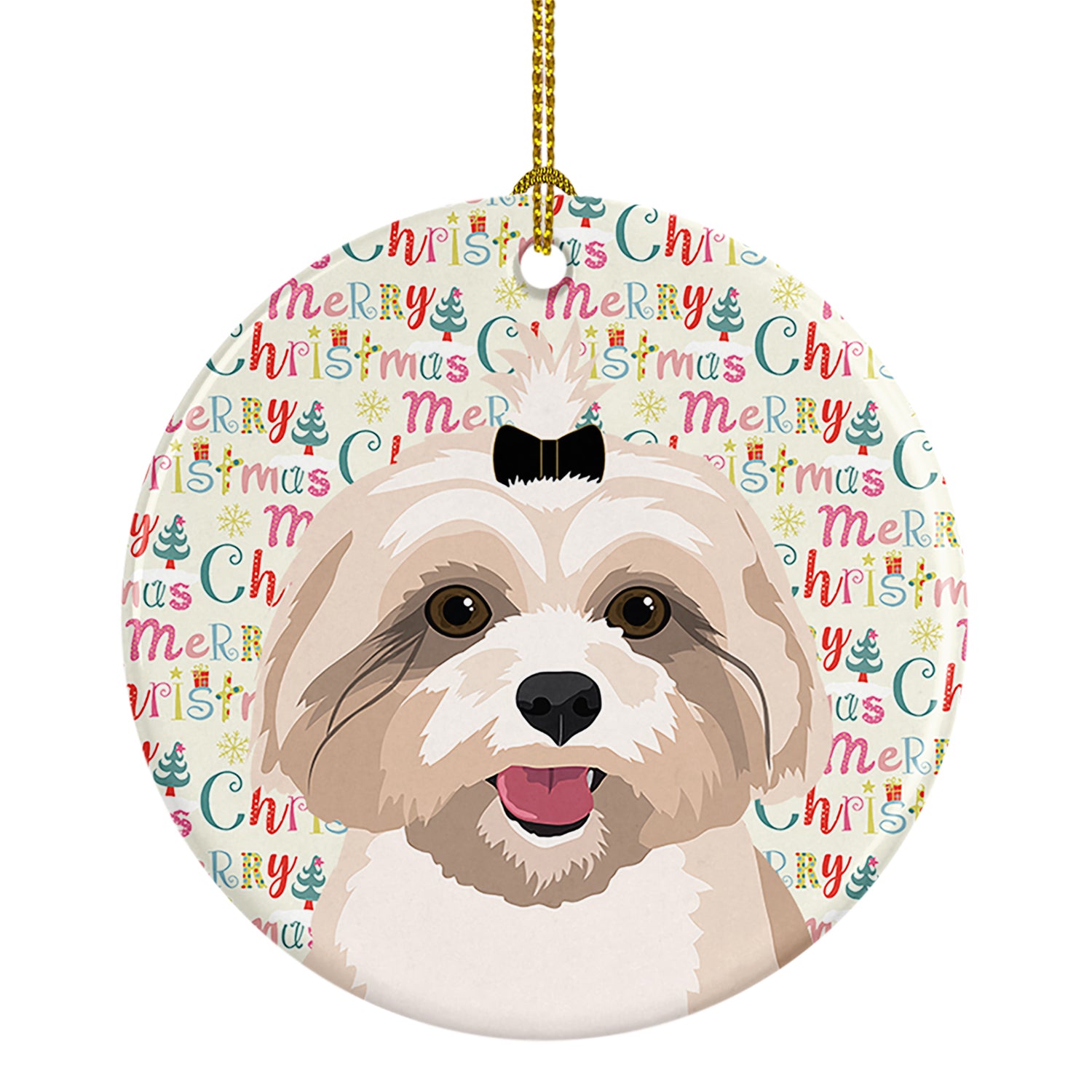 Buy this Shih-Tzu Gold #2 Christmas Ceramic Ornament