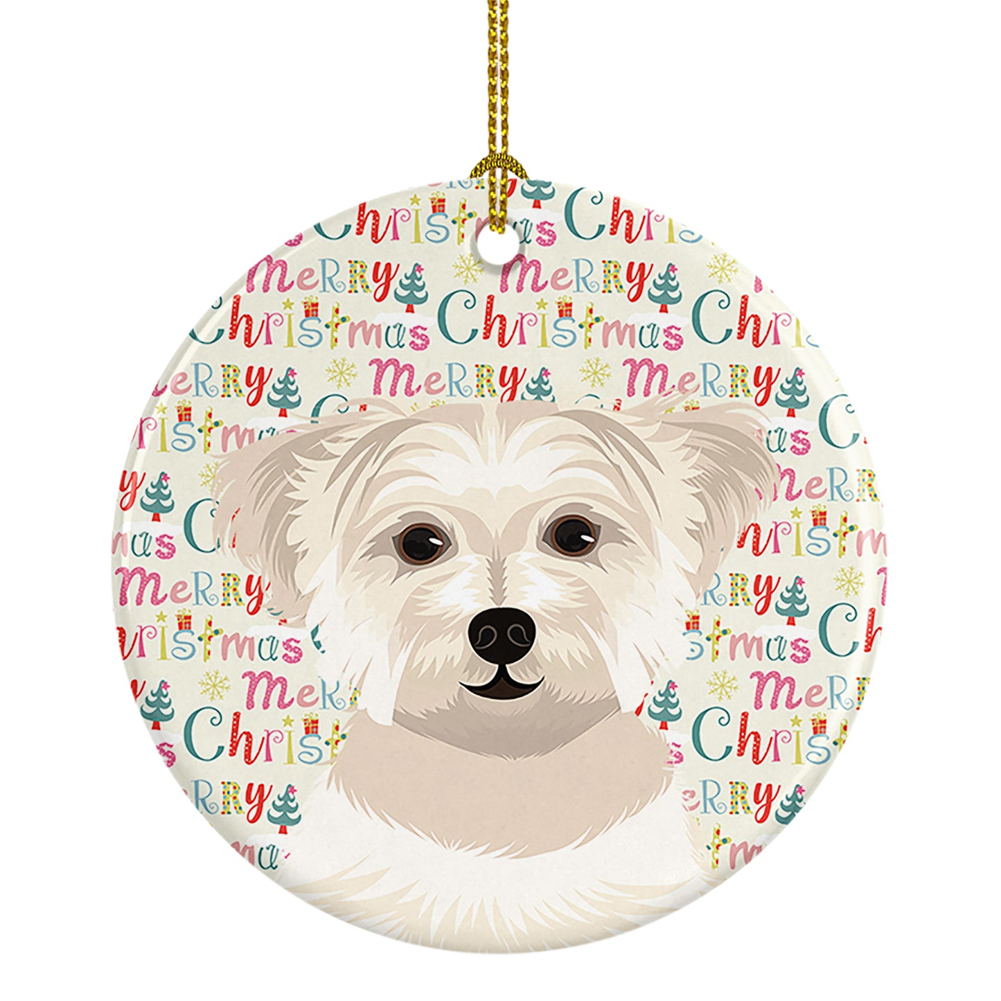 Buy this Shih-Tzu Gold #6 Christmas Ceramic Ornament