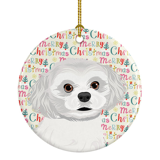 Buy this Shih-Tzu Silver and White #1 Christmas Ceramic Ornament