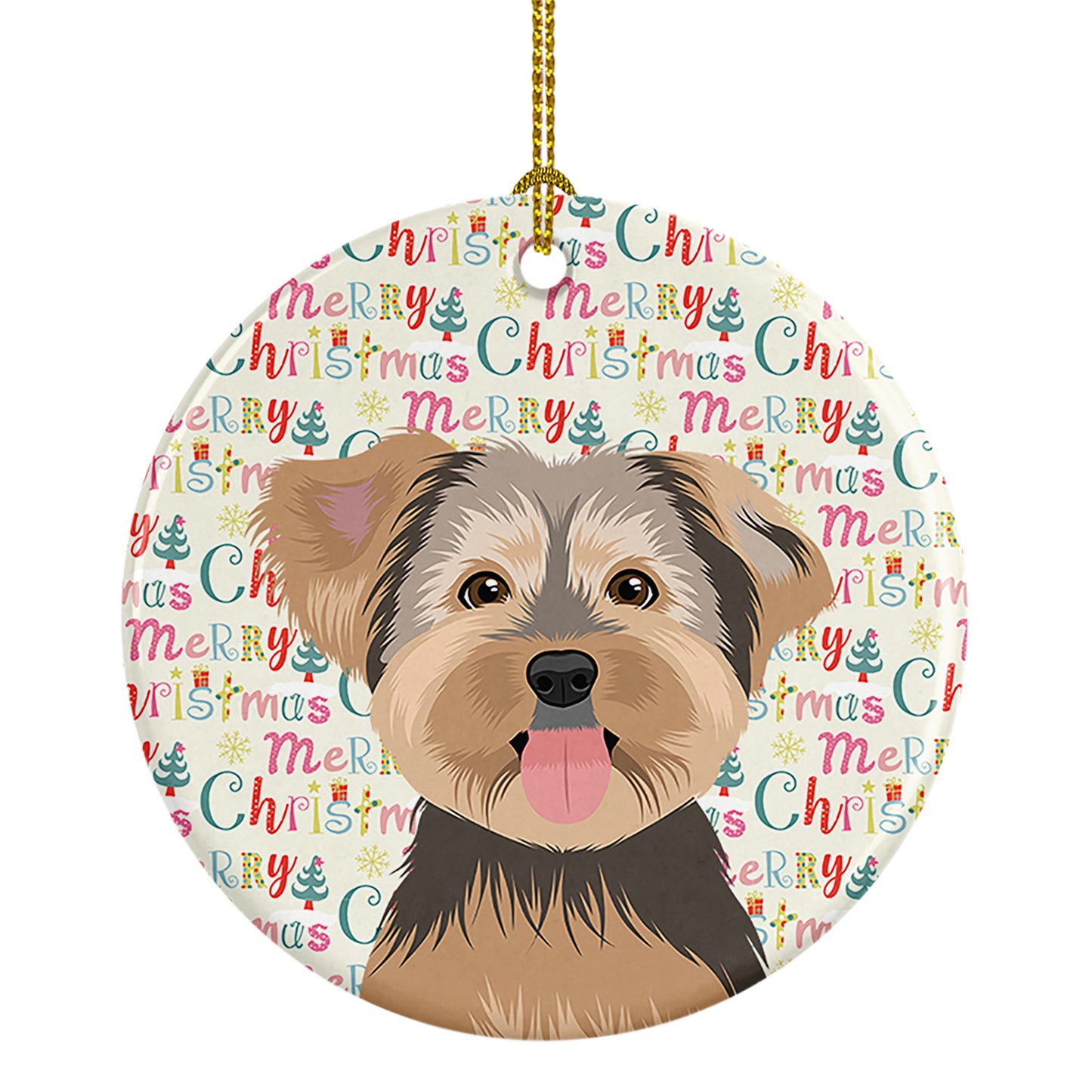 Buy this Yorkie Chocolate #2 Christmas Ceramic Ornament