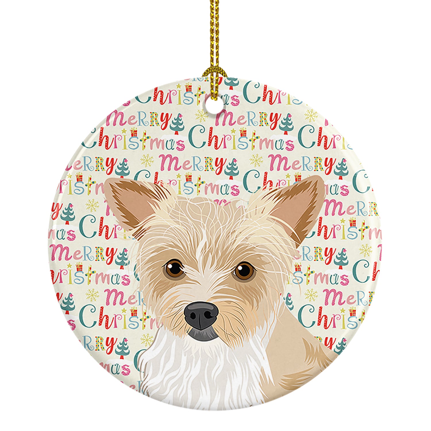 Buy this Yorkie Parti Christmas Ceramic Ornament