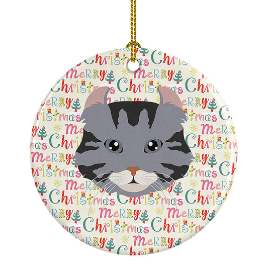 Buy this American Curl Cat Christmas Ceramic Ornament