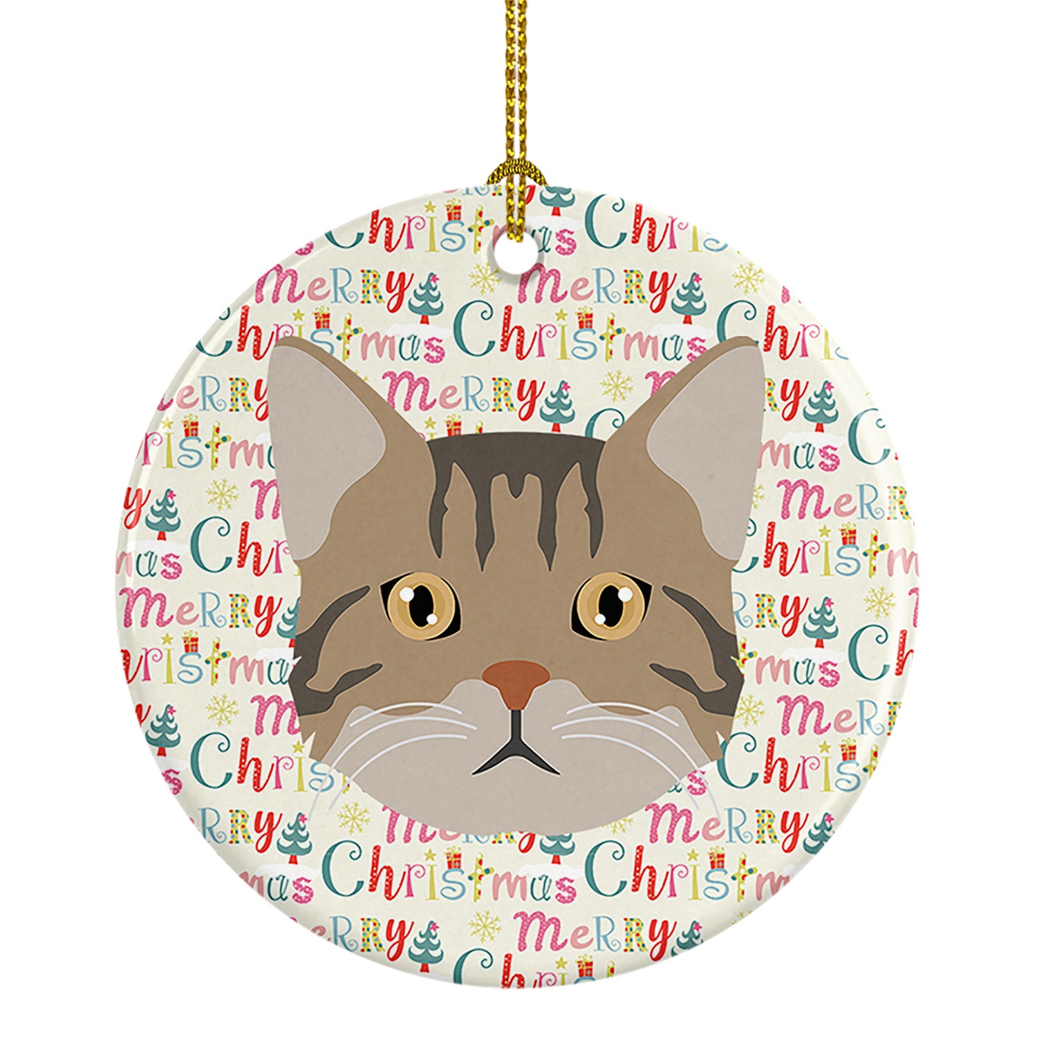 Buy this American Wirehair Cat Christmas Ceramic Ornament