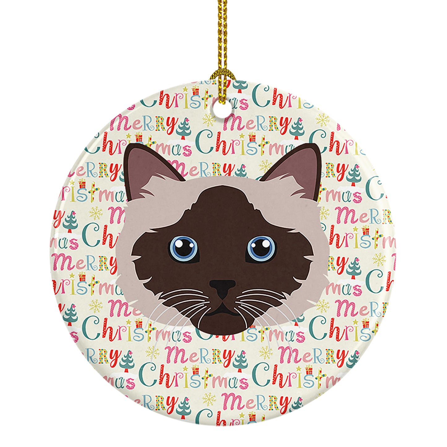 Buy this Birman Cat Christmas Ceramic Ornament