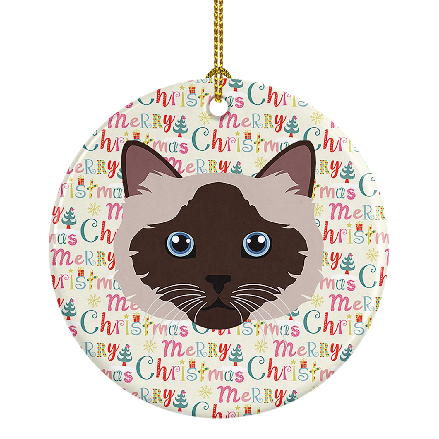 Buy this Birman Cat Christmas Ceramic Ornament