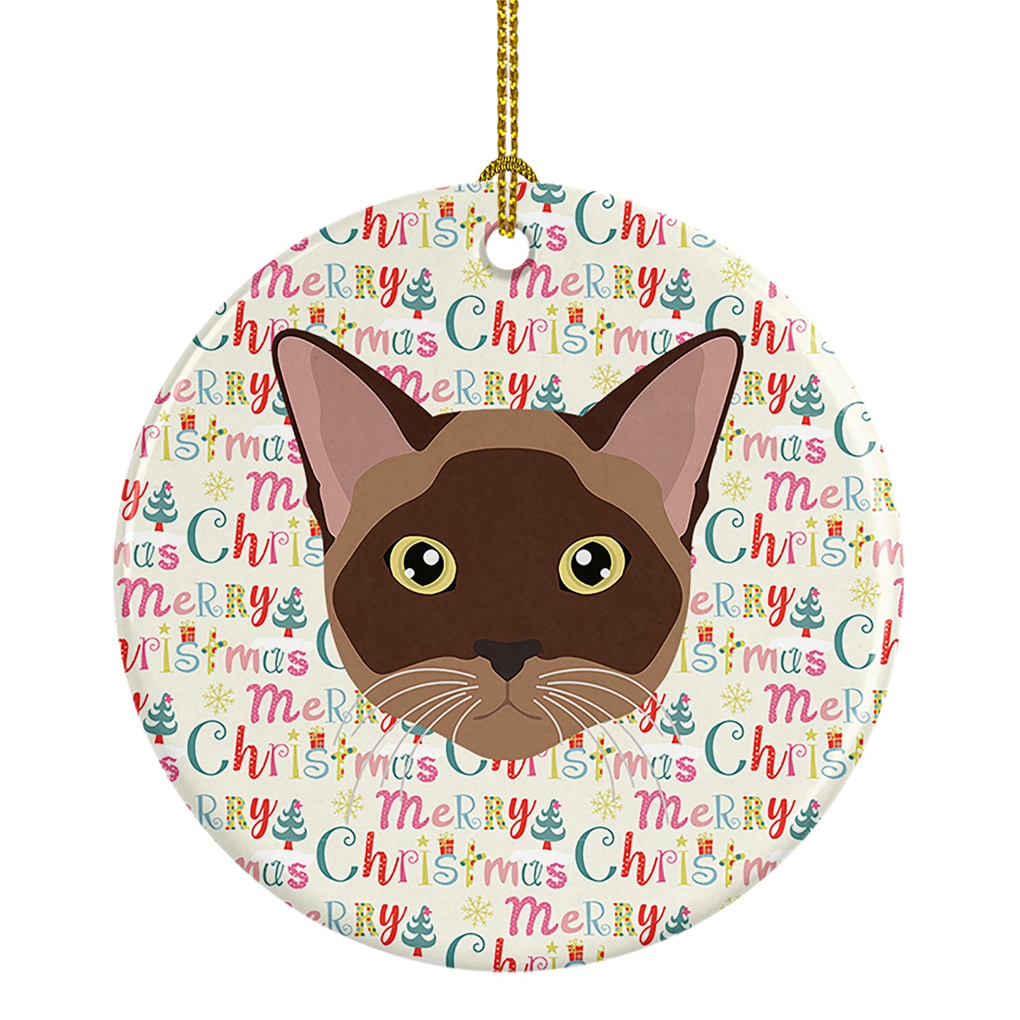 Buy this Burmese Cat Christmas Ceramic Ornament