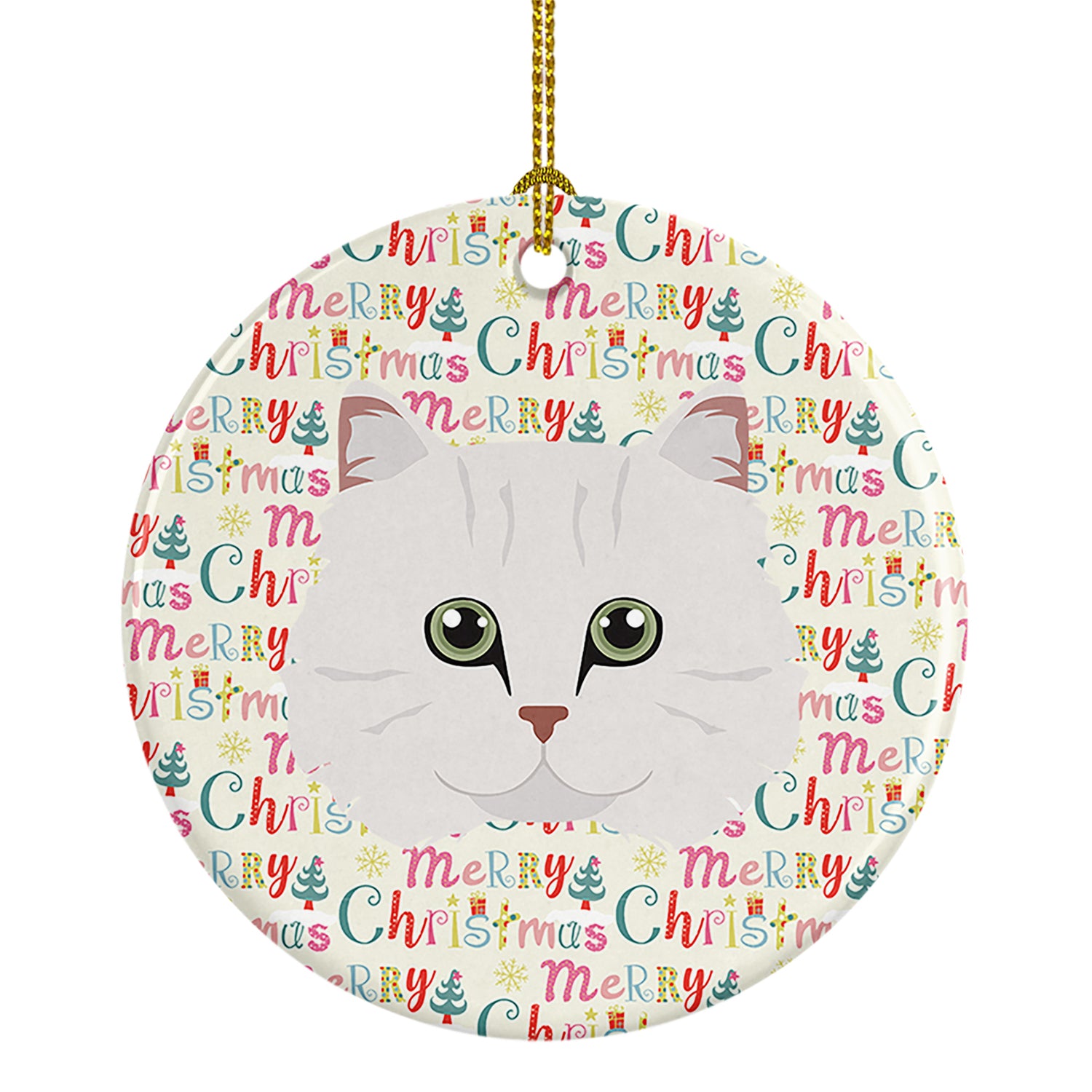 Buy this Chinchilla Persian Longhair Cat Christmas Ceramic Ornament