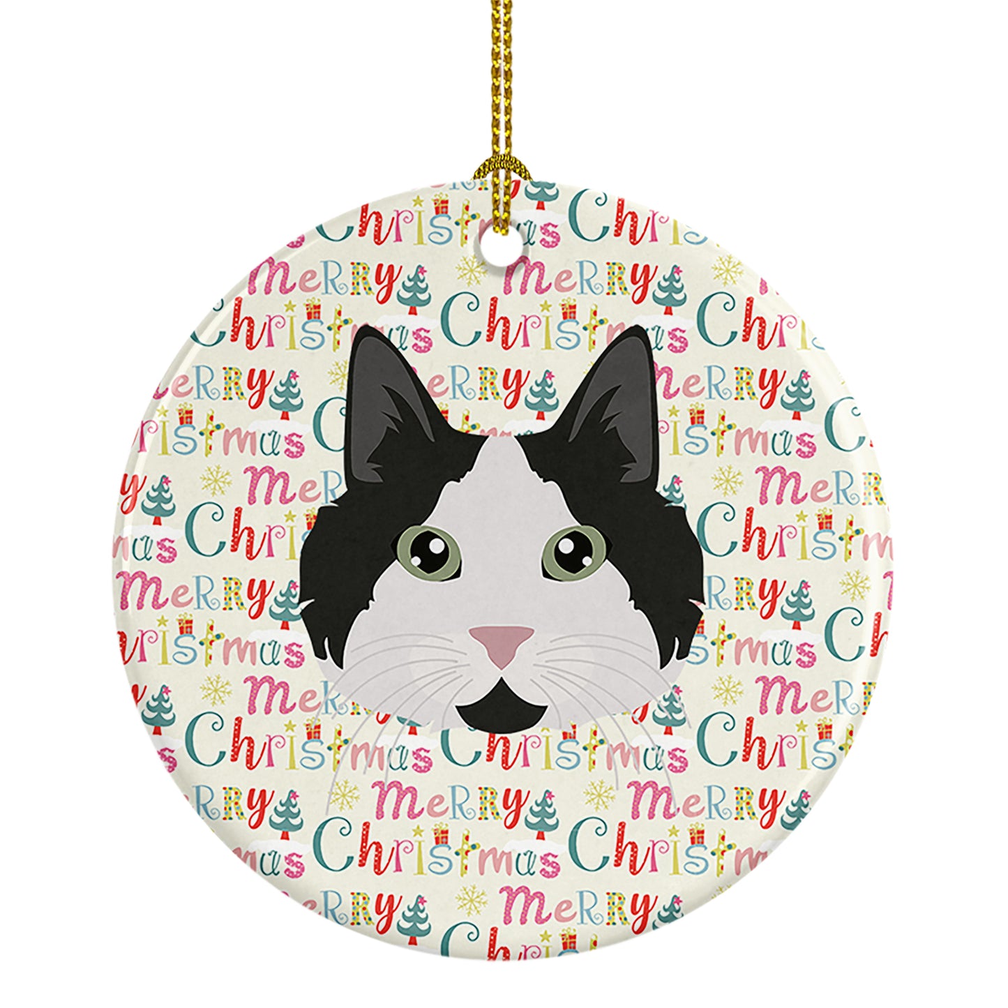 Buy this Cymric #2 Cat Christmas Ceramic Ornament