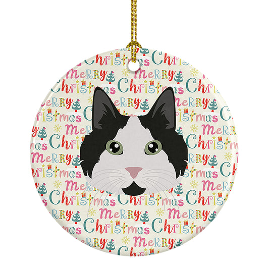Buy this Cymric #2 Cat Christmas Ceramic Ornament