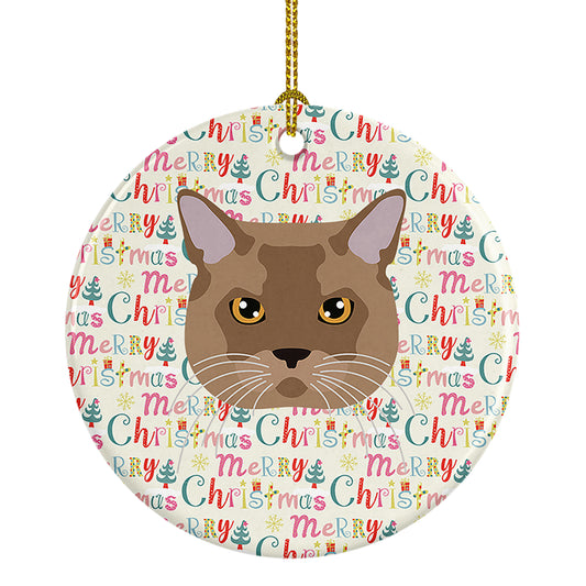 Buy this European Burmese Cat Christmas Ceramic Ornament