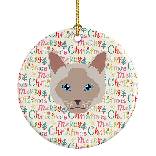 Buy this Thai lilac Cat Christmas Ceramic Ornament