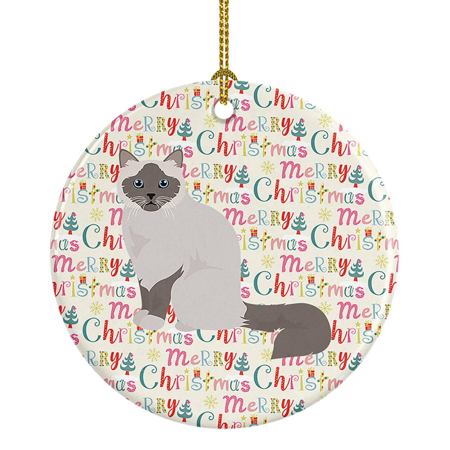 Buy this Birman Cat Christmas Ceramic Ornament