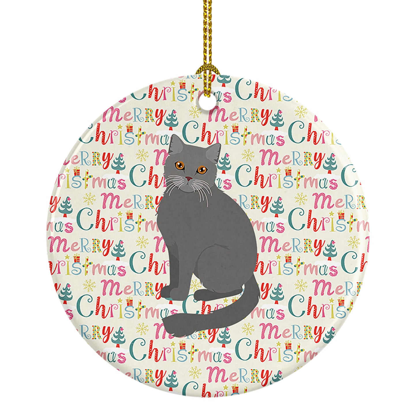 Buy this British Semi Longhair Cat Christmas Ceramic Ornament