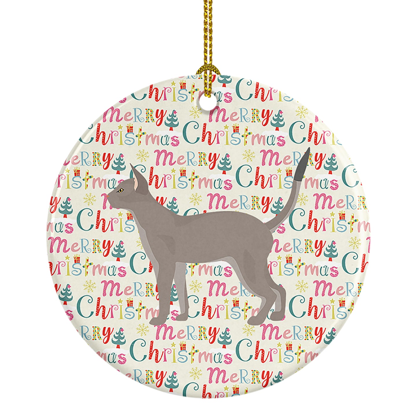 Buy this Blue Abyssinian Cat Christmas Ceramic Ornament