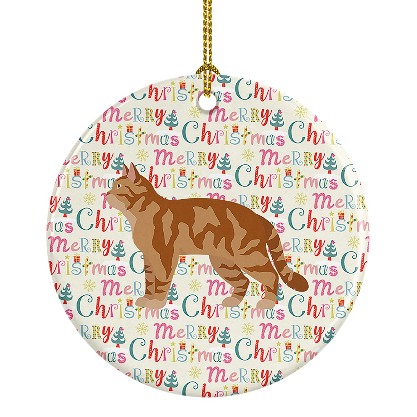 Buy this American Wirehair #2 Cat Christmas Ceramic Ornament