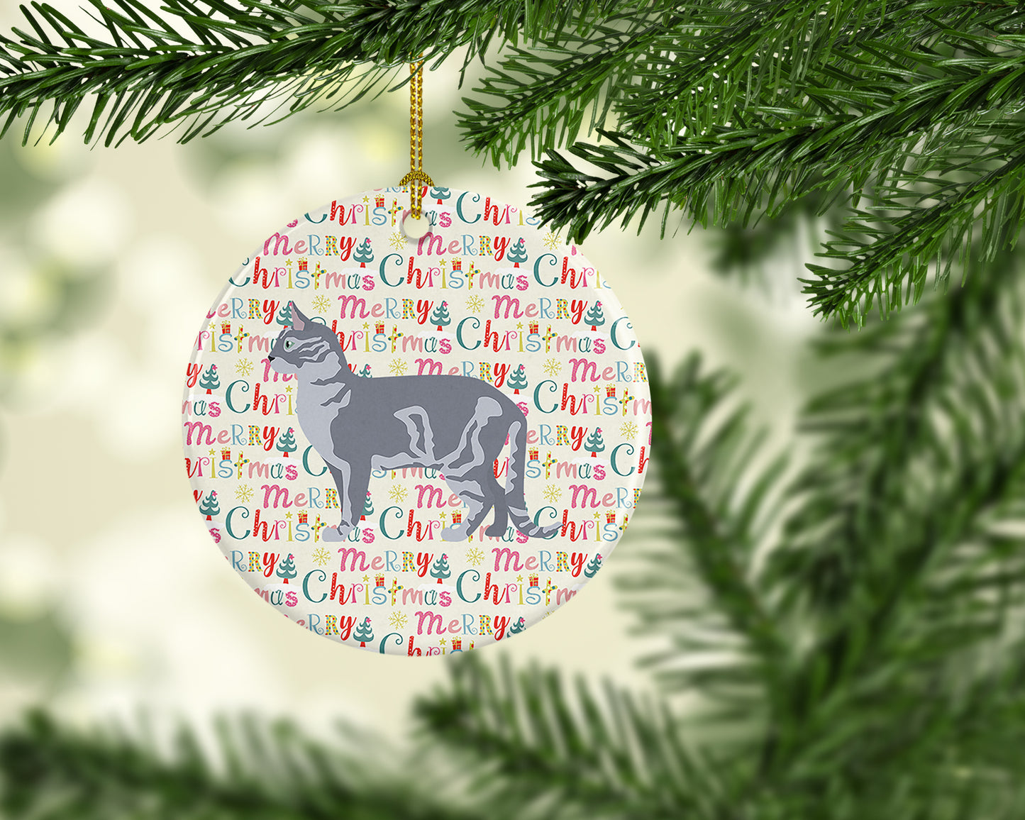 Australian Mist #2 Cat Christmas Ceramic Ornament
