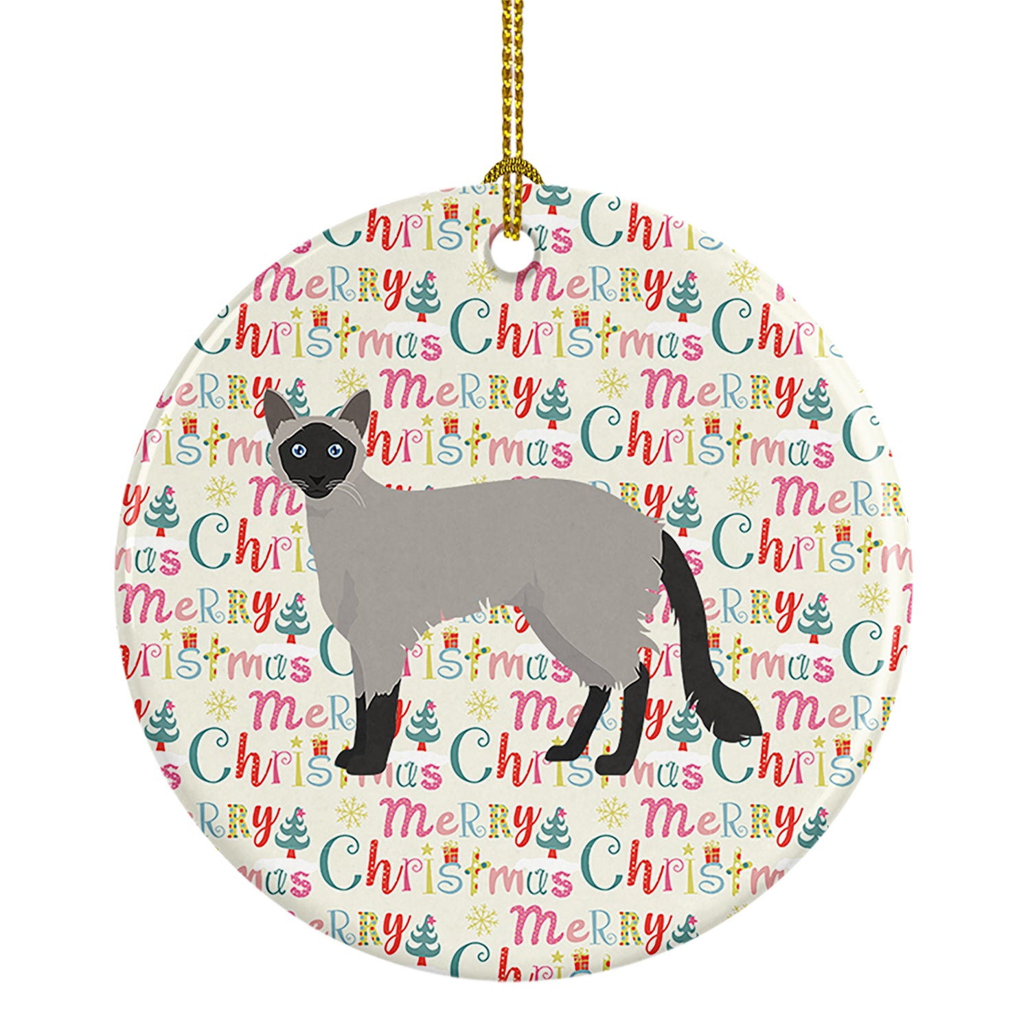 Buy this Balinese #1 Cat Christmas Ceramic Ornament