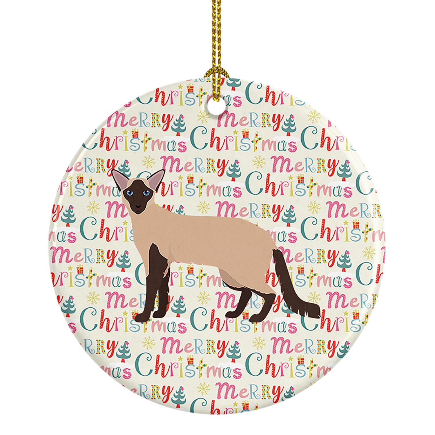 Buy this Colorpoint Longhair Cat Christmas Ceramic Ornament