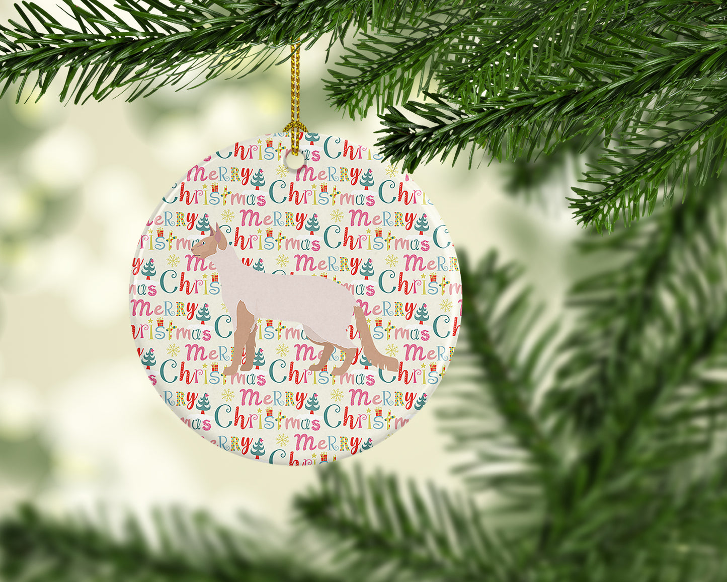 Colorpoint Longhair #2 Cat Christmas Ceramic Ornament