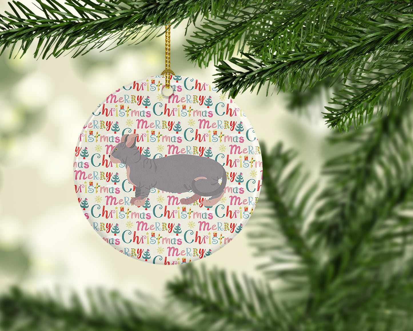 Dwelf #1 Cat Christmas Ceramic Ornament