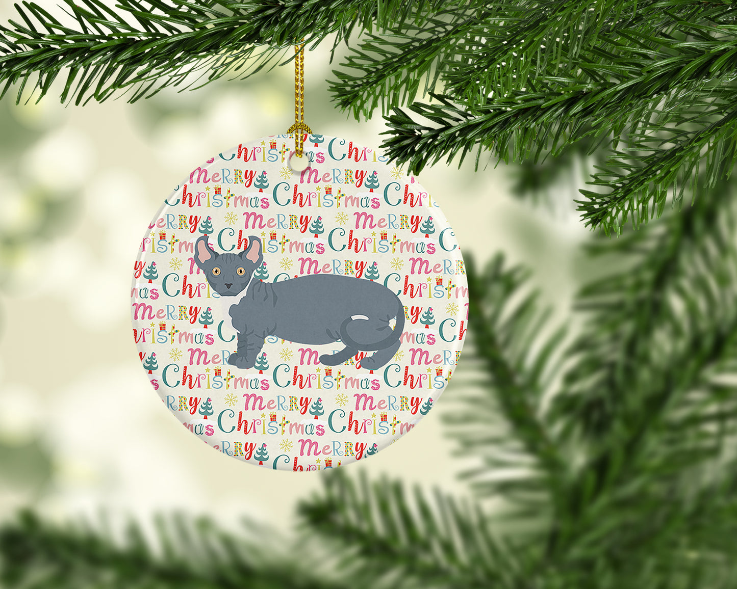 Dwelf #2 Cat Christmas Ceramic Ornament