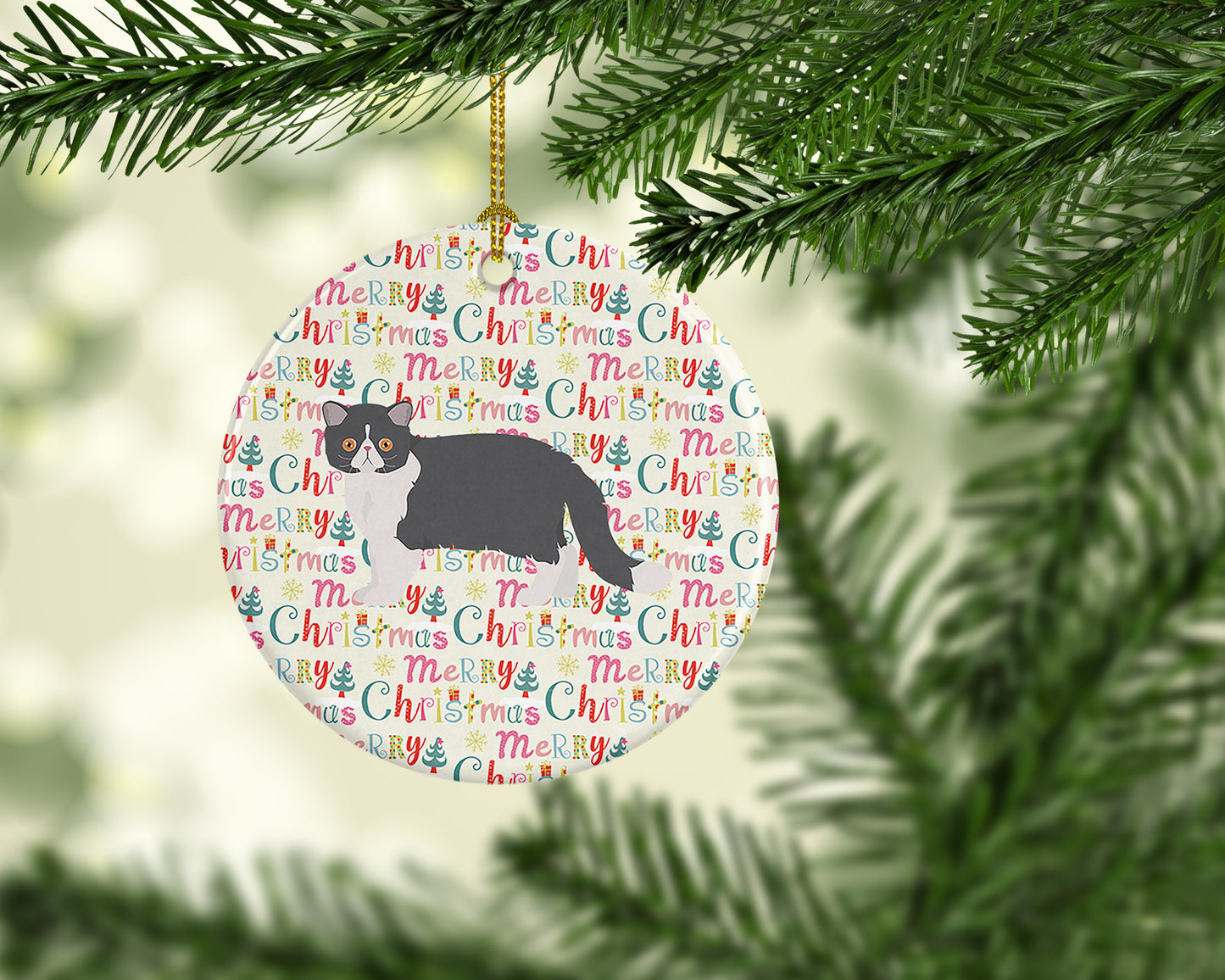 Exotic Shorthair #2 Cat Christmas Ceramic Ornament