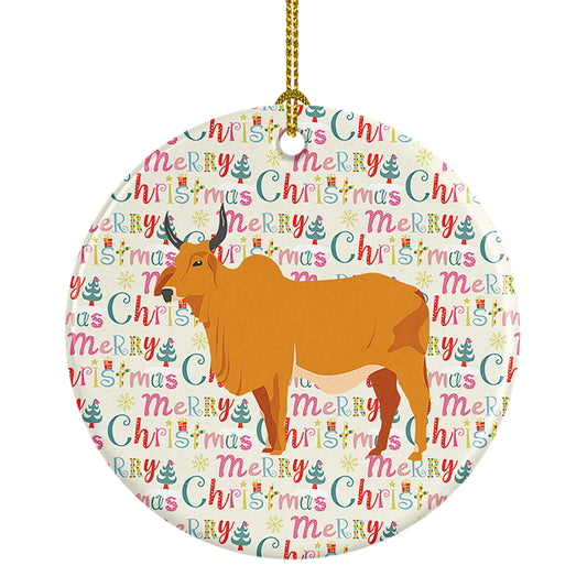 Buy this Zebu Indicine Cow Christmas Ceramic Ornament