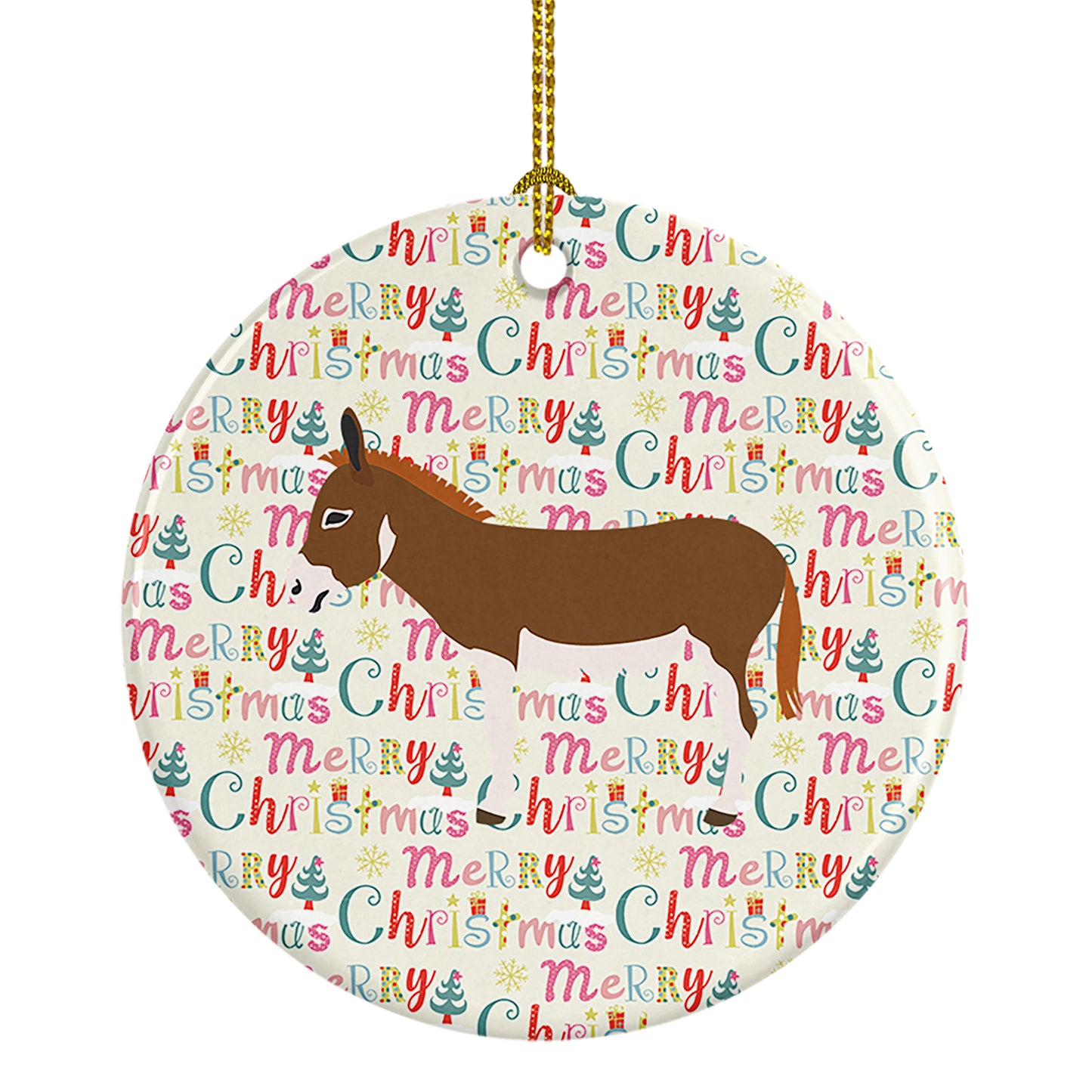 Buy this Miniature Mediterranian Donkey Christmas Ceramic Ornament