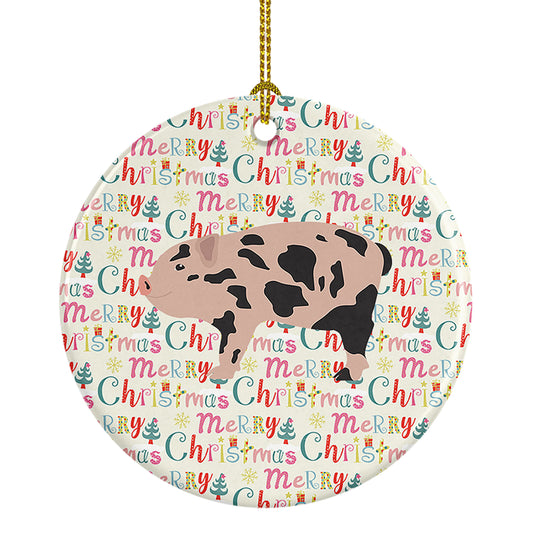 Buy this Mini Miniature Pig Christmas Ceramic Ornament