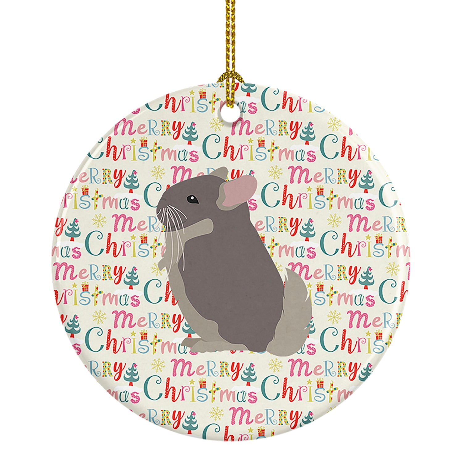 Buy this Beige Wellman Chinchilla Christmas Ceramic Ornament