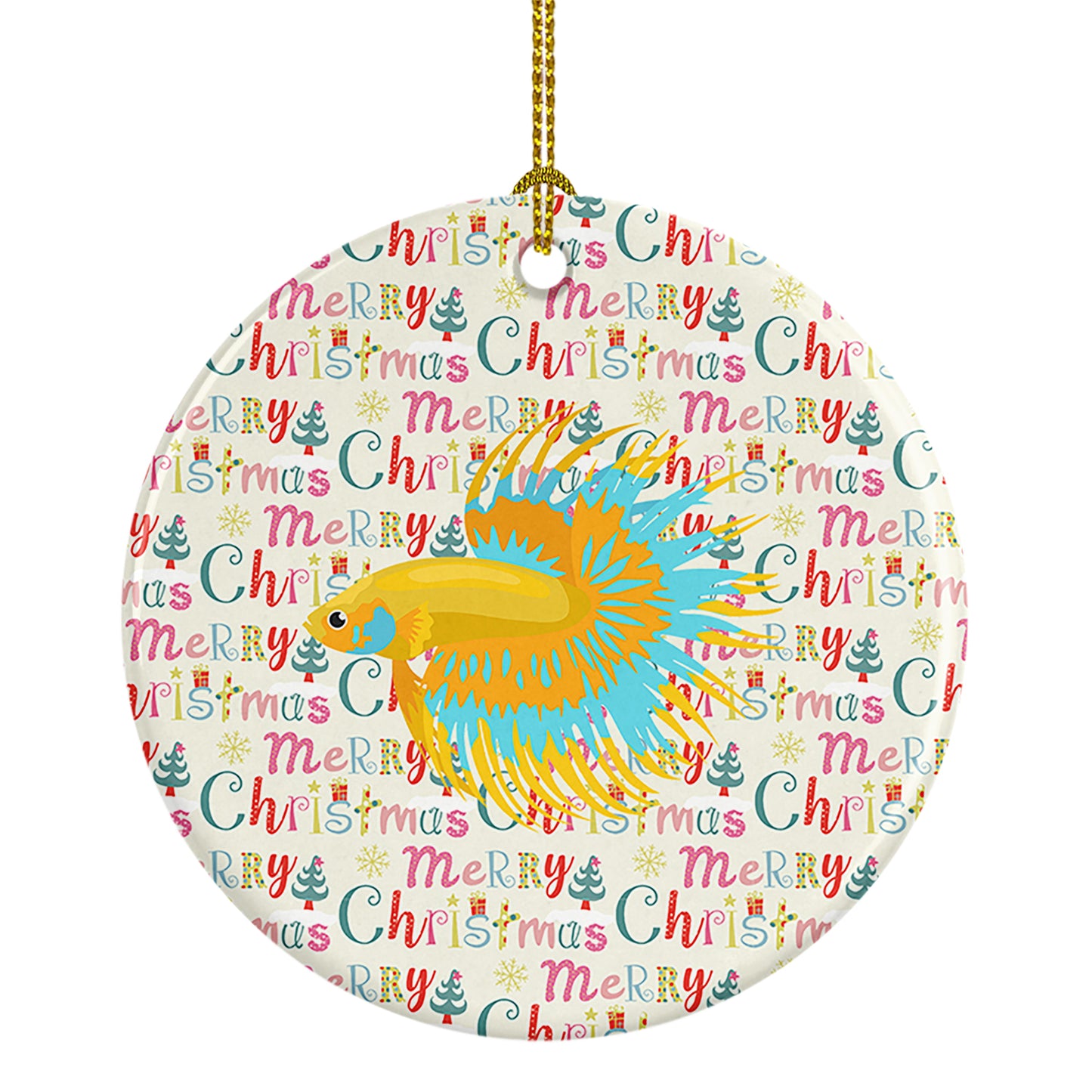 Buy this CrownTail Betta Christmas Ceramic Ornament