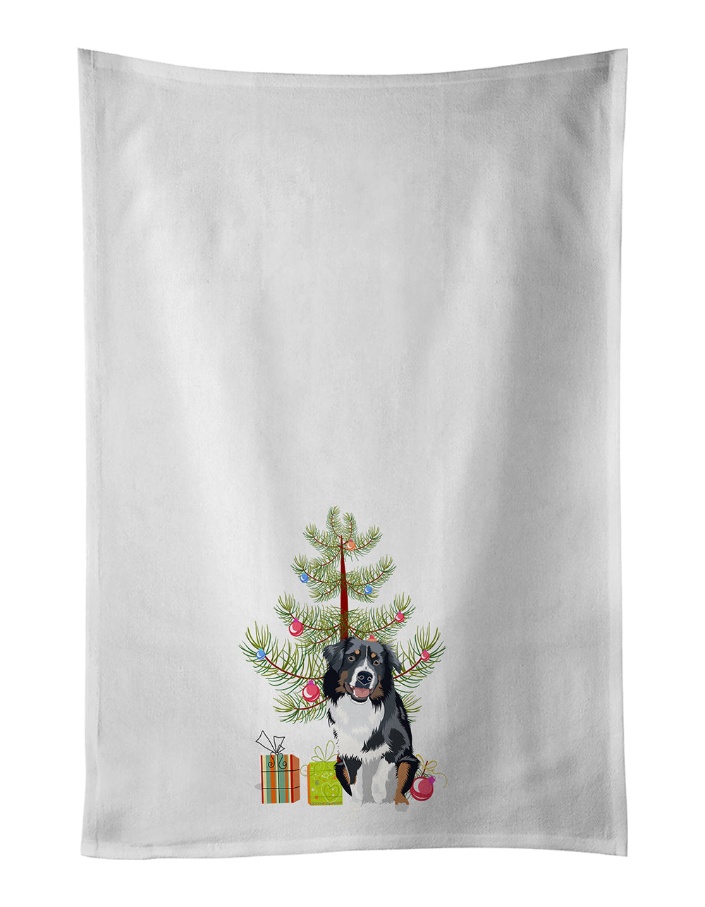 Buy this Australian Shepherd Black Tricolor #1 Christmas Kitchen Towel Set of 2