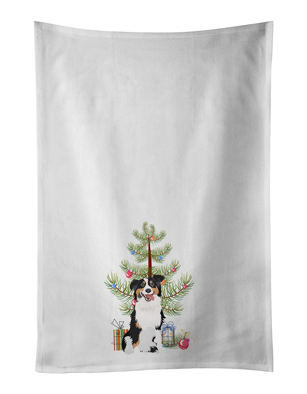 Buy this Australian Shepherd Black Tricolor #2 Christmas Kitchen Towel Set of 2