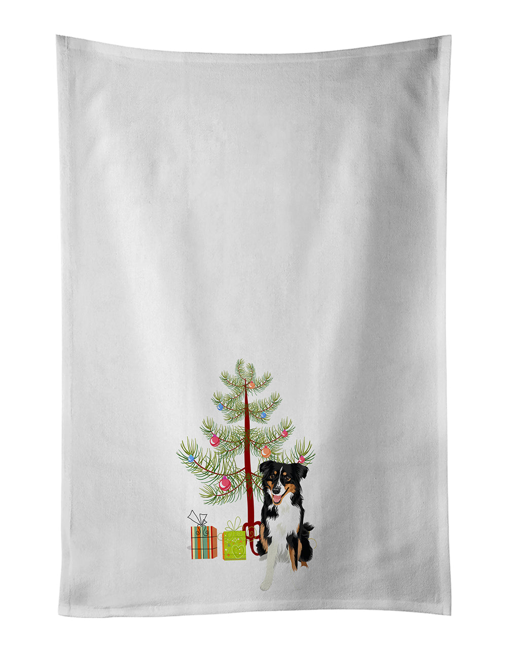 Buy this Australian Shepherd Black Tricolor #3 Christmas Kitchen Towel Set of 2