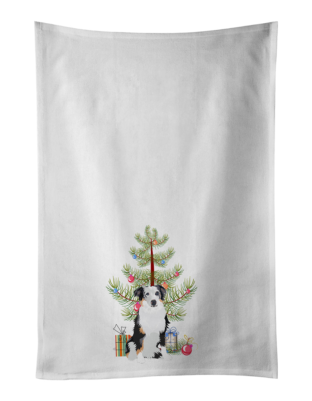 Buy this Australian Shepherd Blue Merle #1 Christmas Kitchen Towel Set of 2