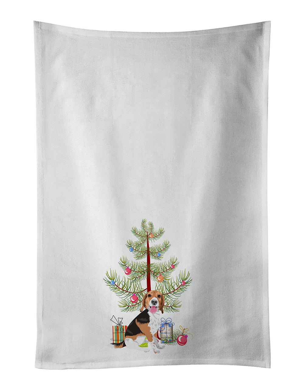 Buy this Beagle Tricolor Red Ticked #1 Christmas Kitchen Towel Set of 2