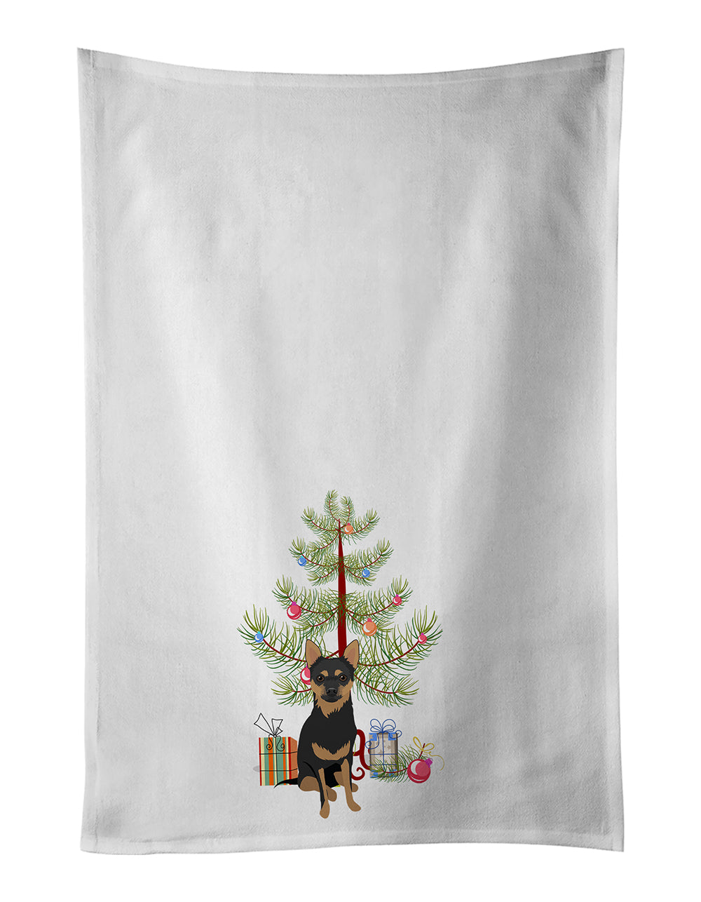 Buy this Chihuahua Black and Tan #1 Christmas Kitchen Towel Set of 2