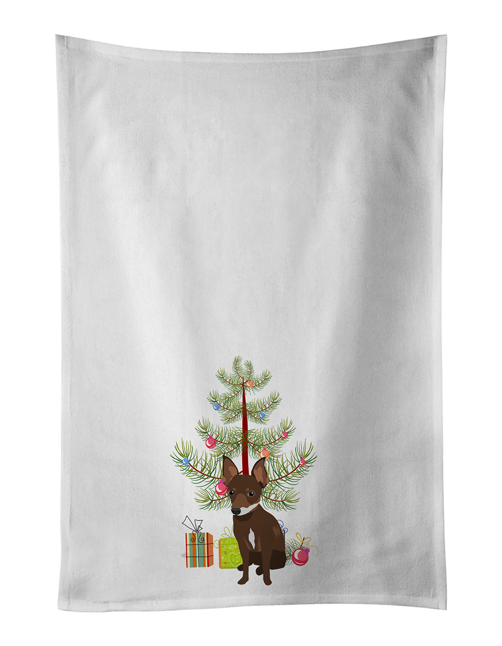 Buy this Chihuahua Chocolate and White #2 Christmas Kitchen Towel Set of 2