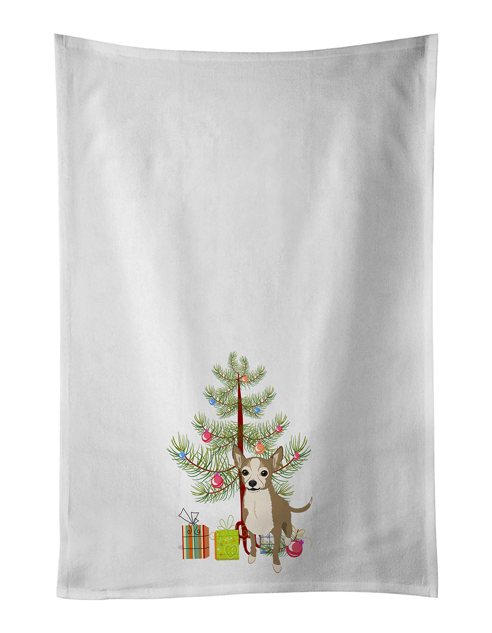 Buy this Chihuahua Silver and Tan Christmas Kitchen Towel Set of 2