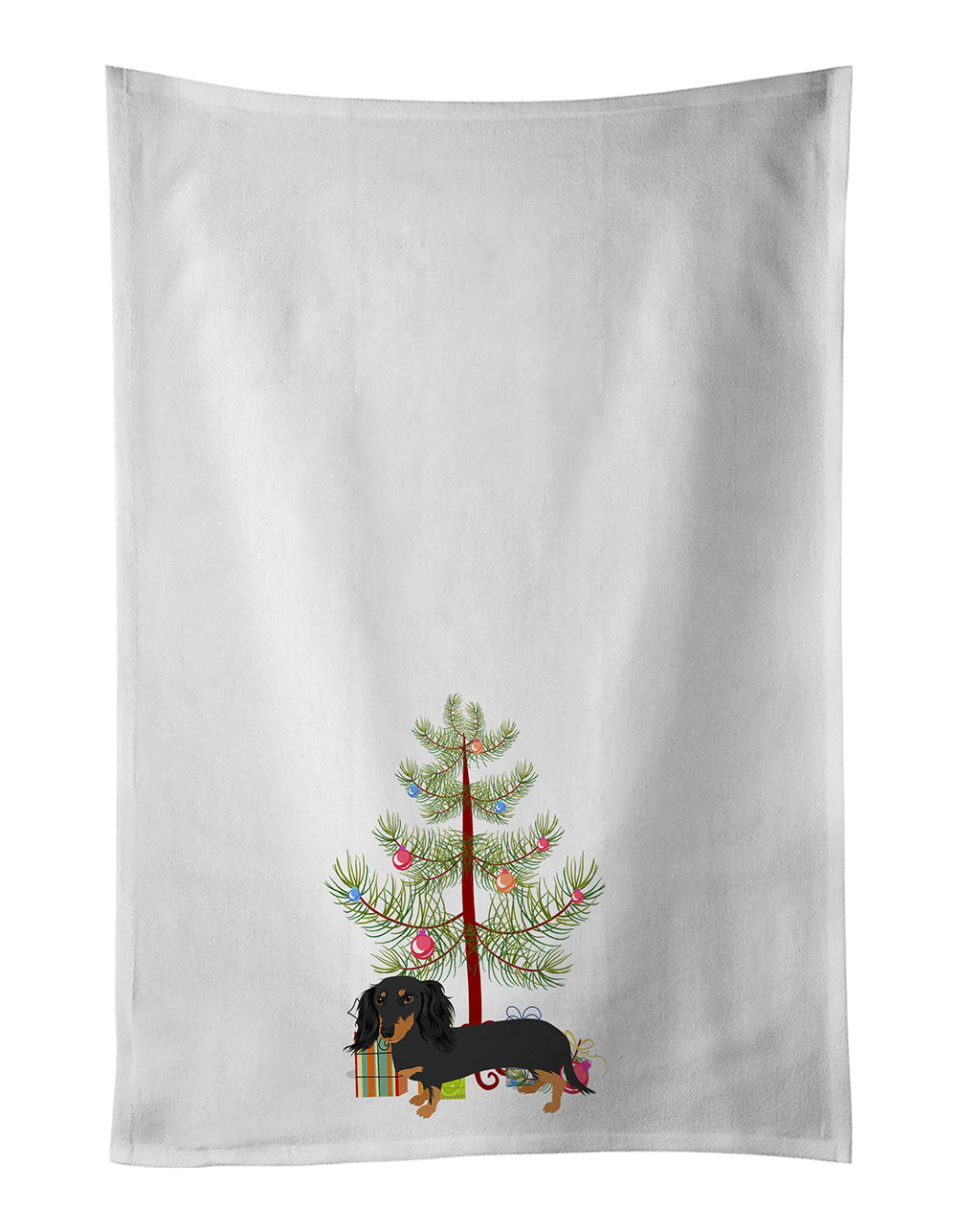 Buy this Dachshund Black and Tan #2 Christmas Kitchen Towel Set of 2
