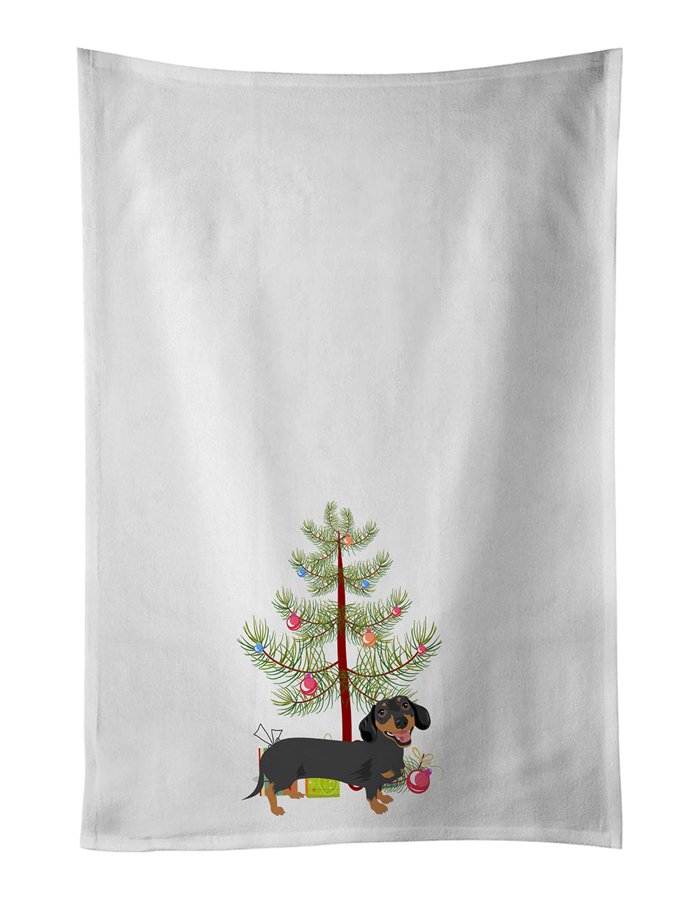 Buy this Dachshund Black and Tan #3 Christmas Kitchen Towel Set of 2