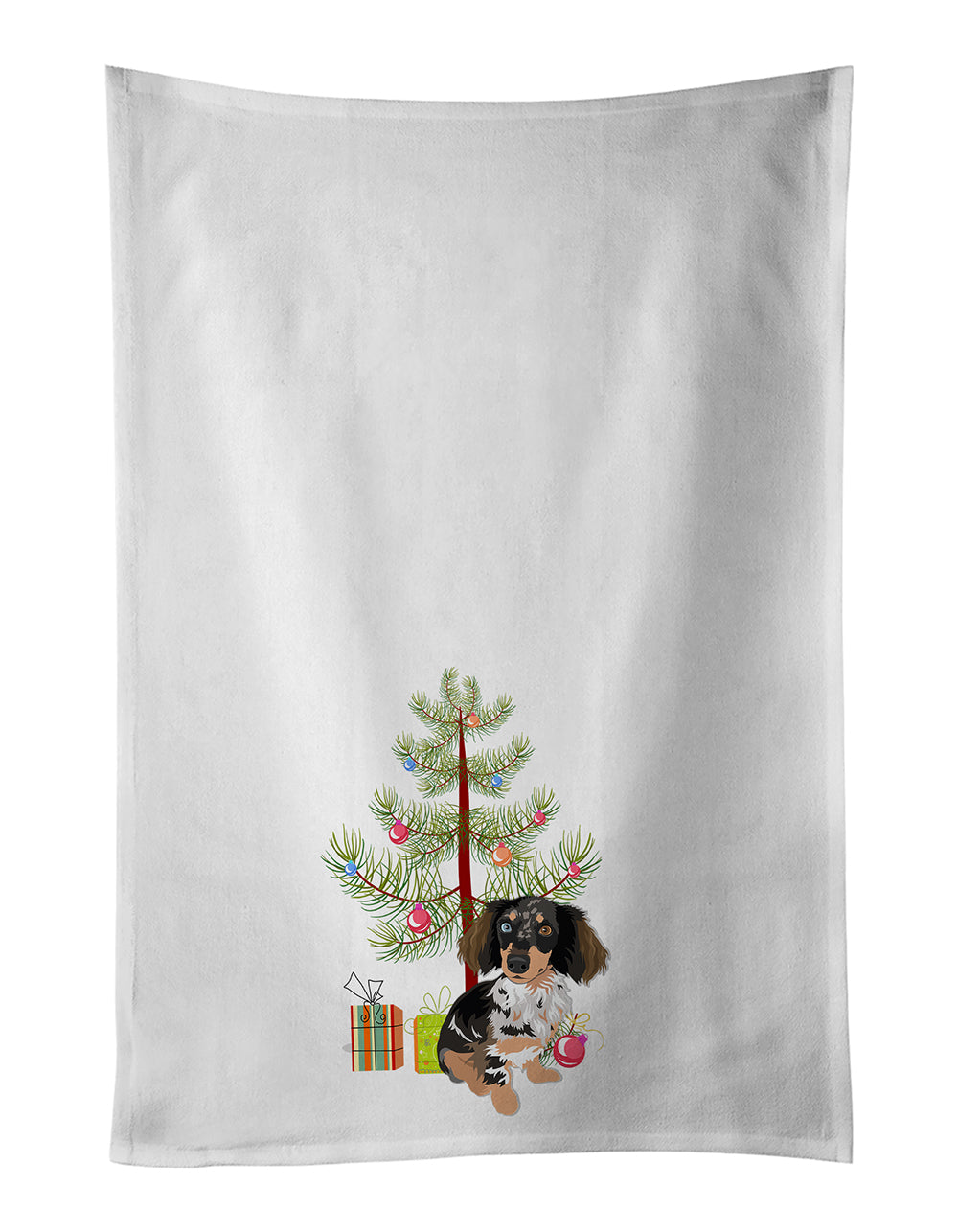 Buy this Dachshund Dapple #1 Christmas Kitchen Towel Set of 2