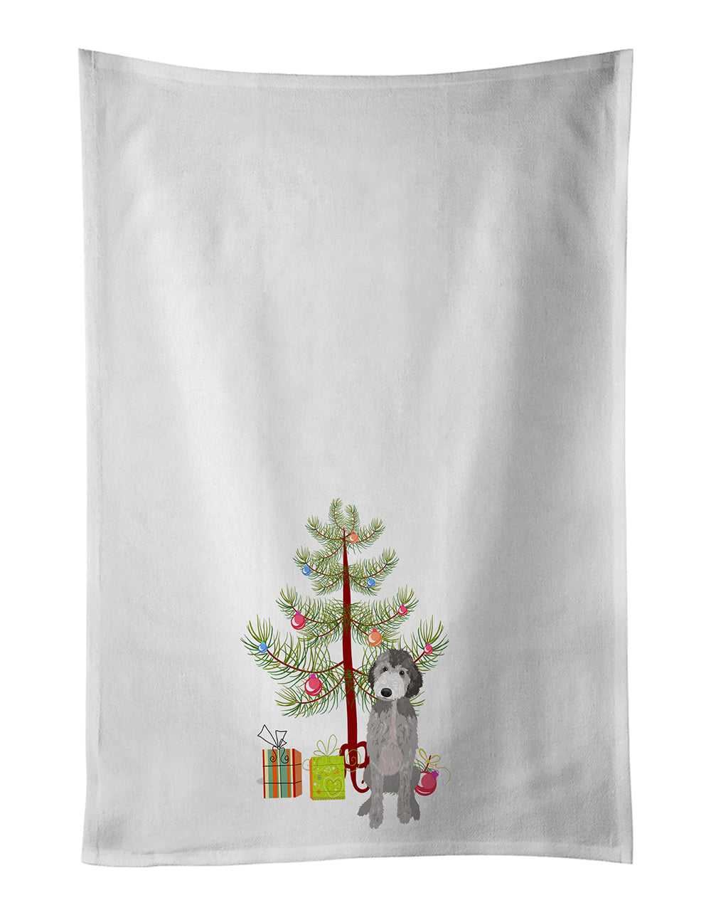 Buy this Doodle Silver #1 Christmas Kitchen Towel Set of 2