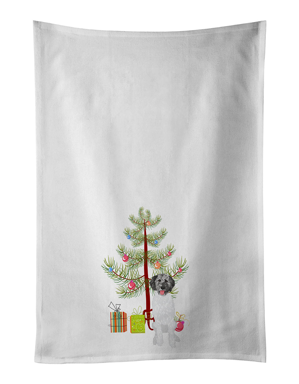 Buy this Doodle Silver #3 Christmas Kitchen Towel Set of 2