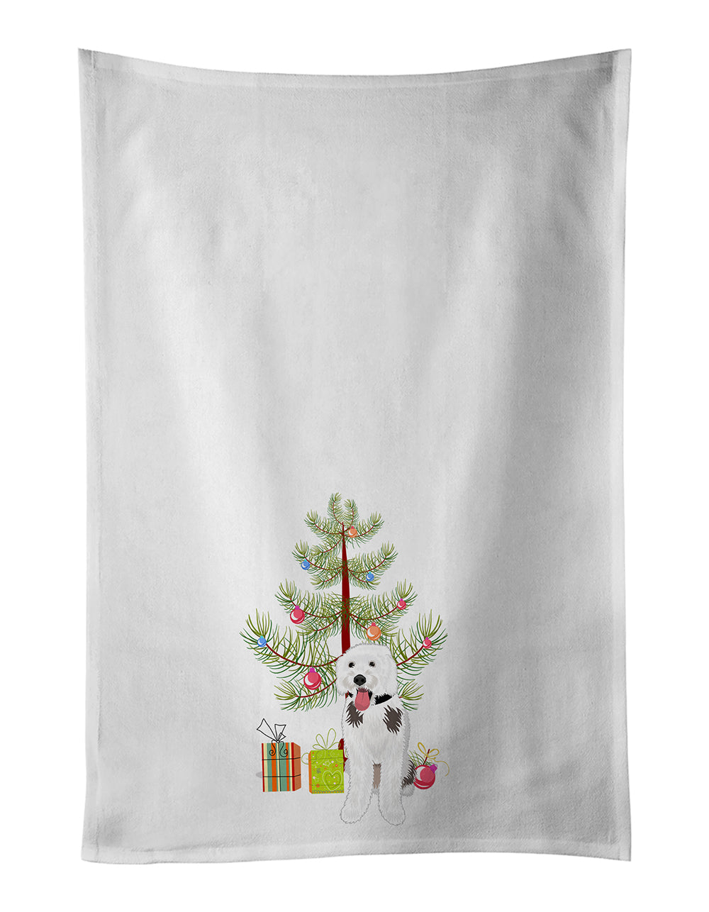 Buy this Doodle Silver and White #2 Christmas Kitchen Towel Set of 2