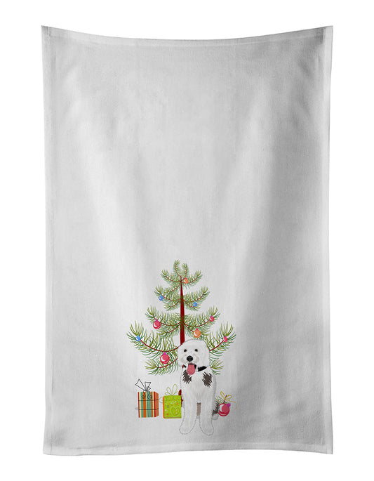 Buy this Doodle Silver and White #2 Christmas Kitchen Towel Set of 2